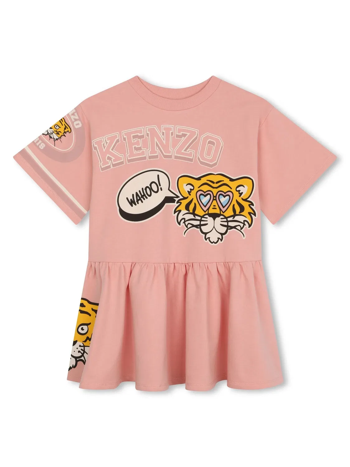 Kenzo Мини‑платье из хлопка кораллового цвета