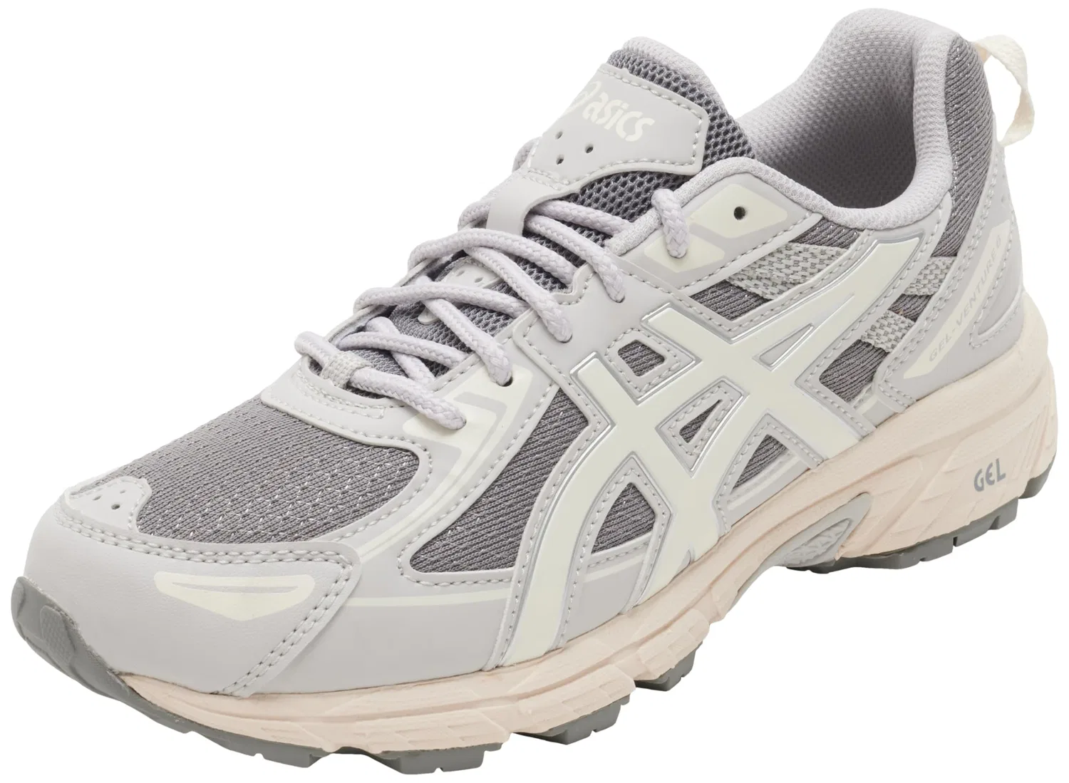 Детские спортивные кроссовки для мальчиков с гелевой амортизацией Gel Venture 6 GS ASICS, Clay Grey Cream