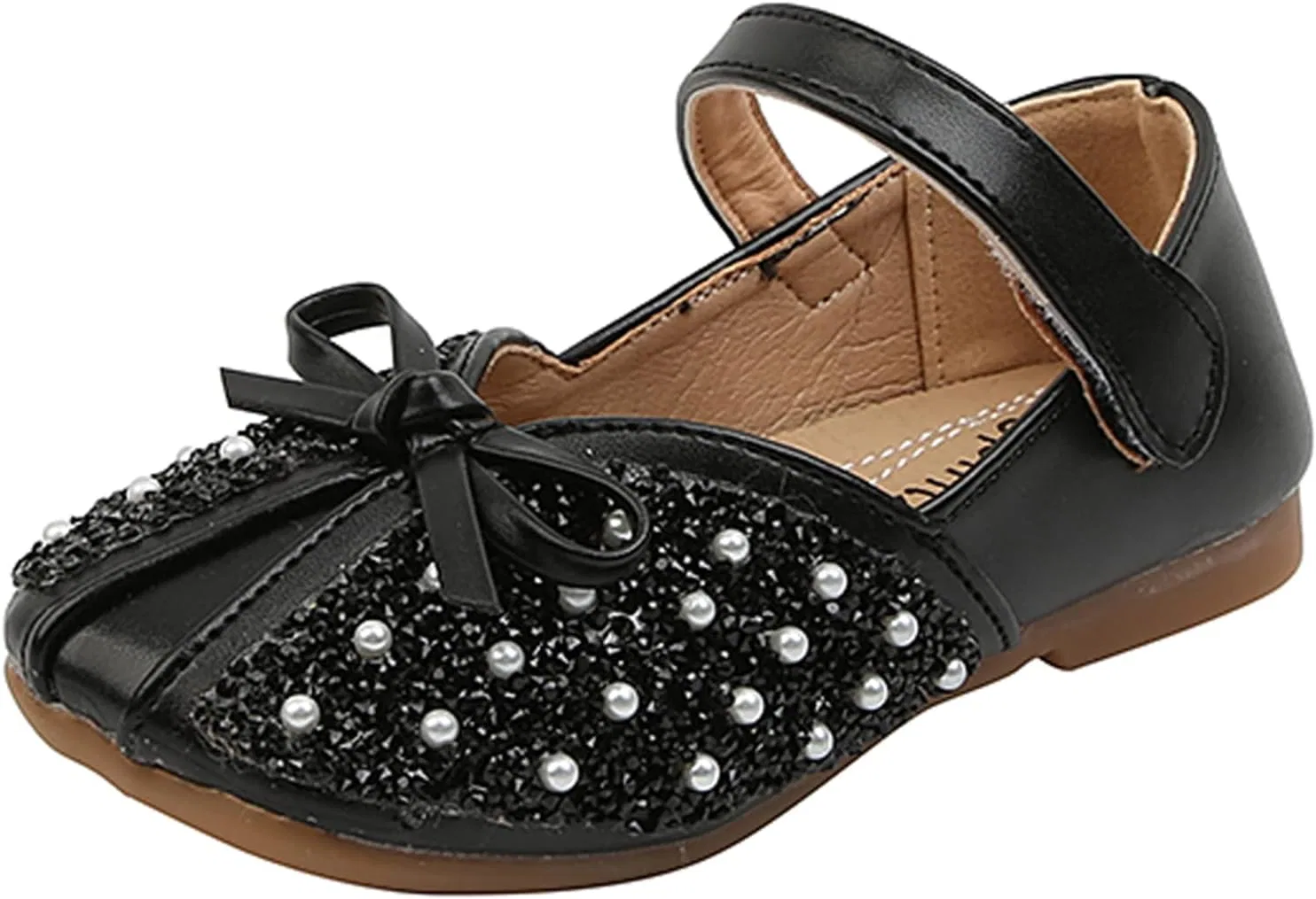 Детские туфли Мэри Джейн с бантом для девочек Stunner, Rhinestone Black