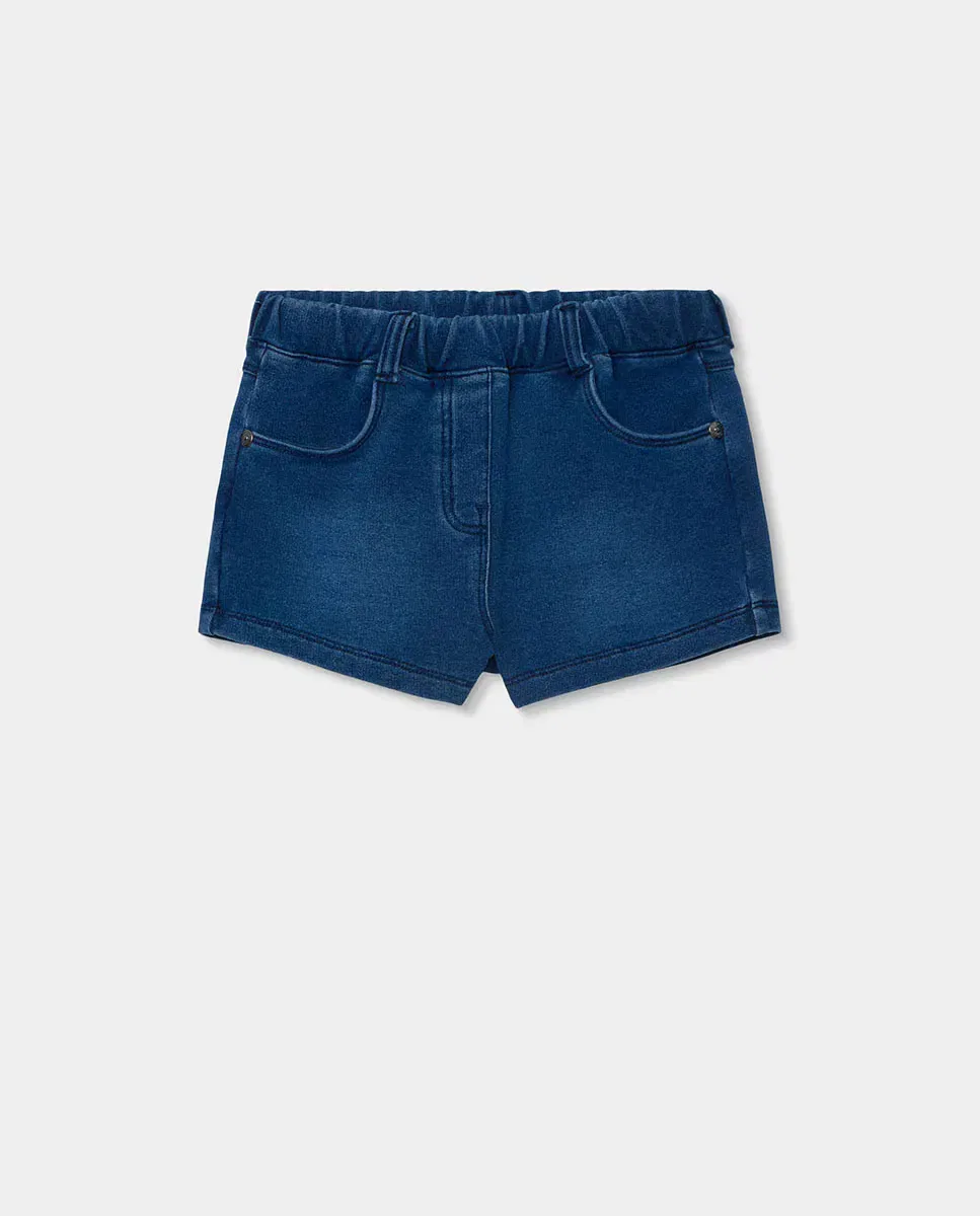 Детские шорты для девочки из футера Boboli, Azul Denim