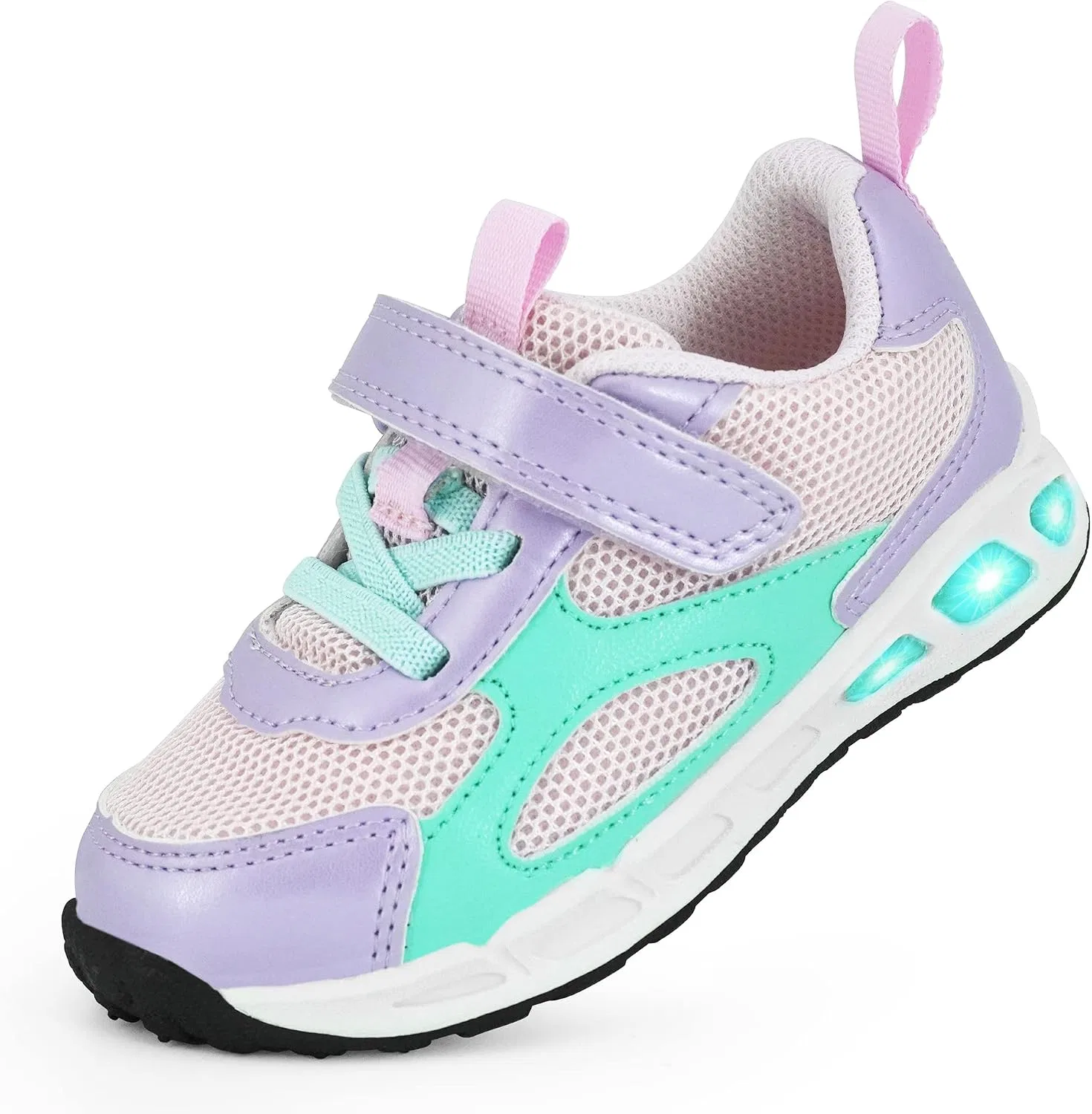 Детские кроссовки для девочек со светящейся подошвой YESKIS, Purple Girls Light Up Shoes