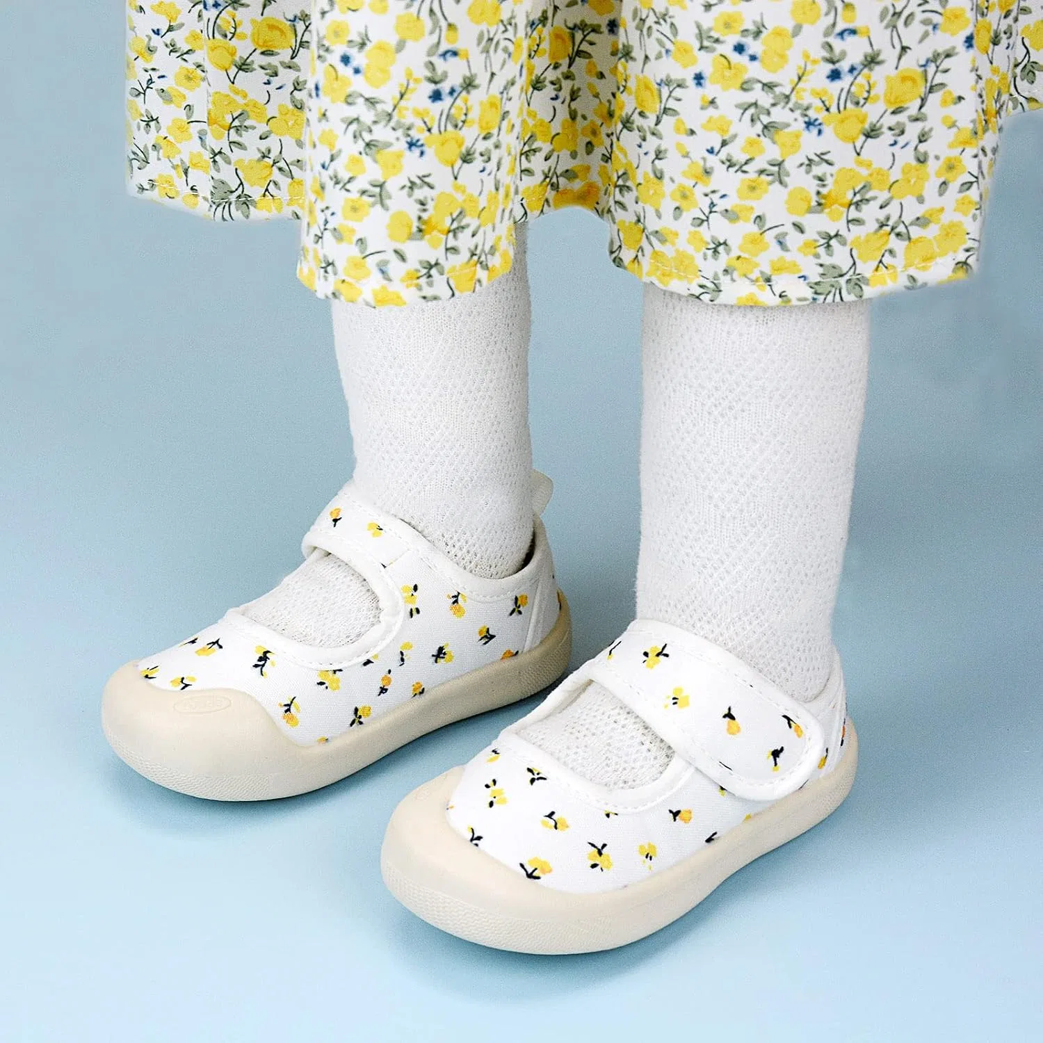 Детские кеды для девочек из холста с моделью Mary Jane OAISNIT, Yellow — фото 2