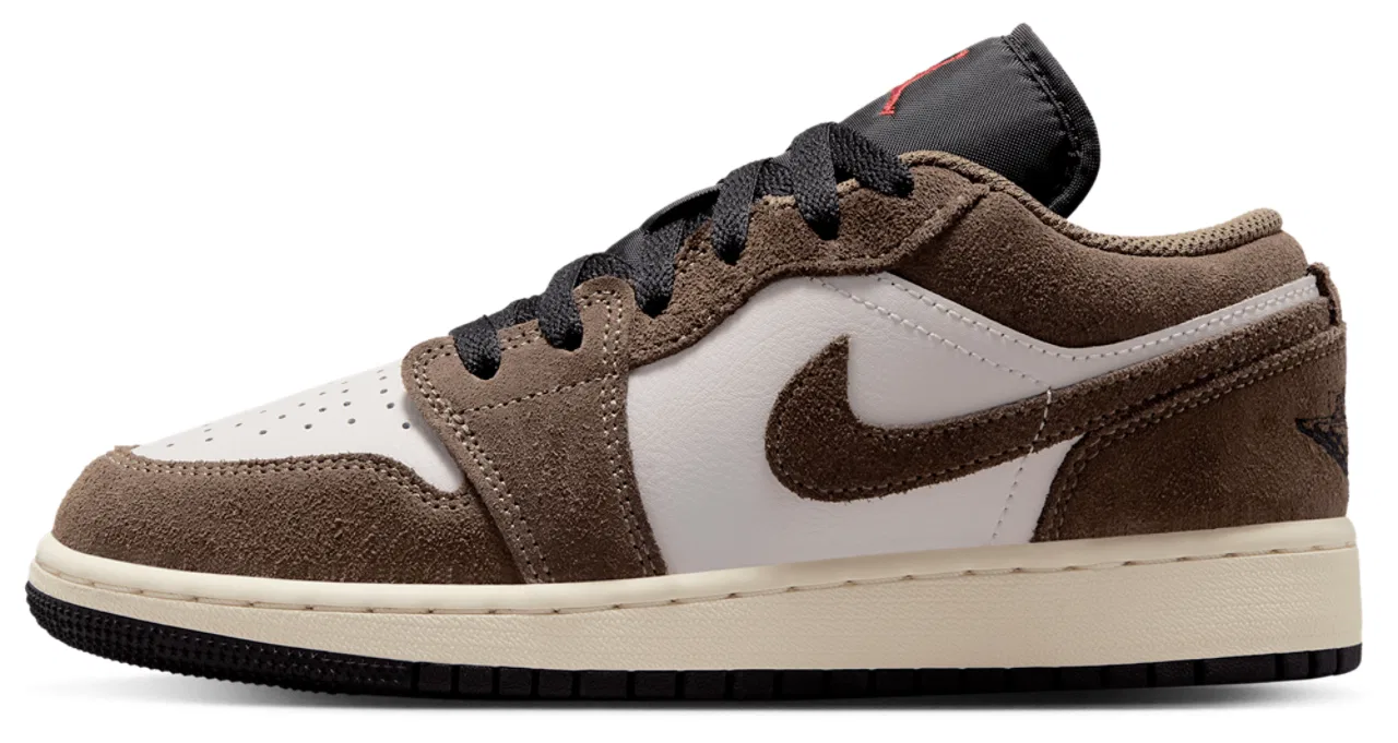 Детские кроссовки для мальчиков с низким берцем Jordan AJ 1 Low Jordan, Palomino Black Phantom — фото 2
