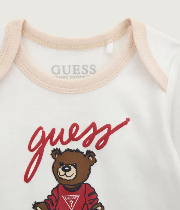 Детский комплект для девочек хлопковый Guess, бежевый — фото 3