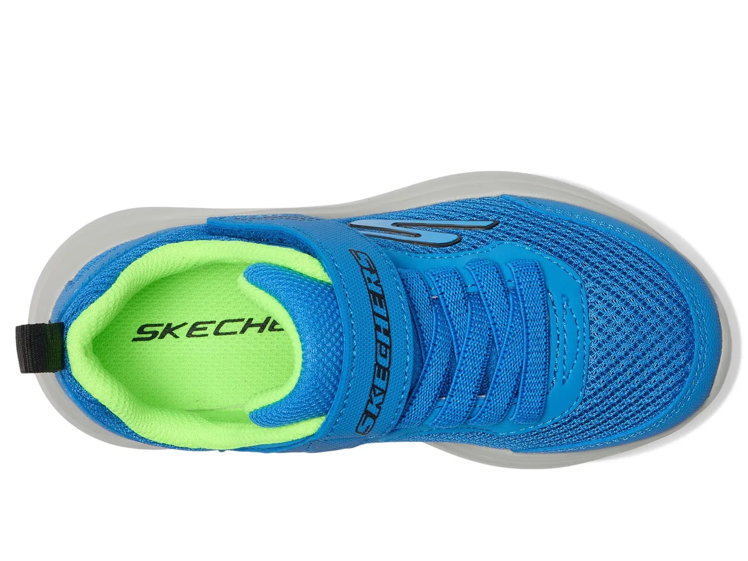 Детские кроссовки для мальчиков с технологией Arch Fit Selectors Reset Achieved Skechers, Blue Textile Blue Synthetic Lime Trim — фото 4