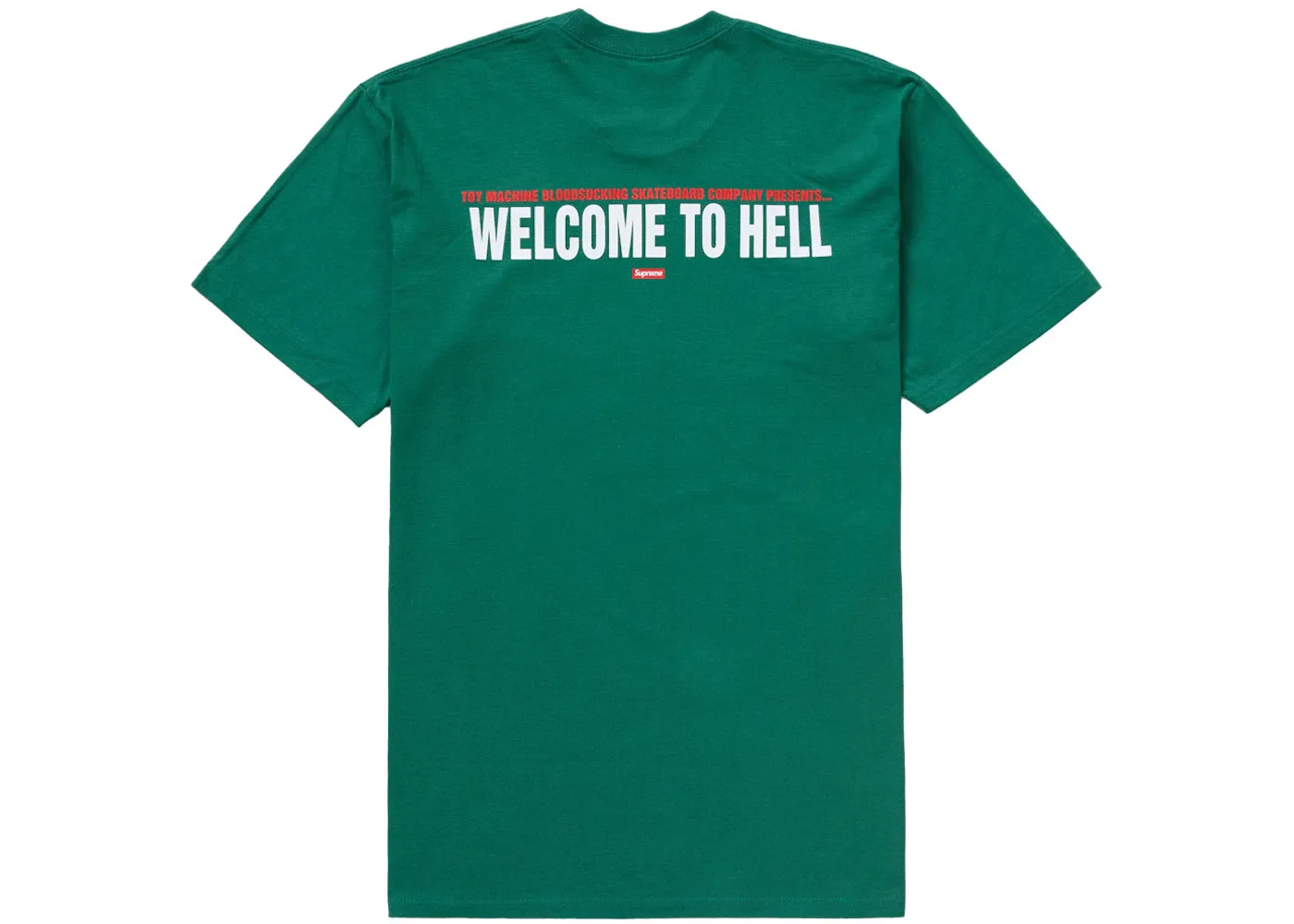Мужская футболка с принтом Supreme Toy Machine Welcome To Hell Tee, Light Pine — фото 2