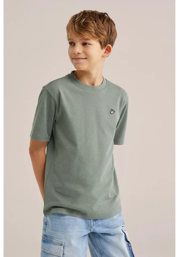 Простая футболка We Fashion, Olive Green — фото 2