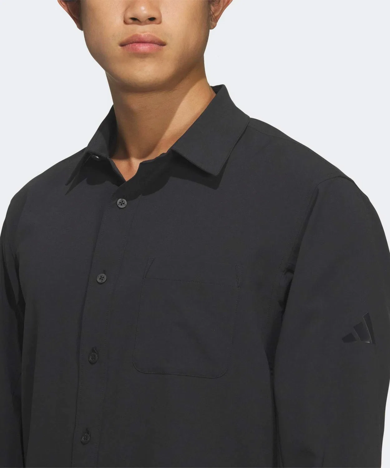 Мужская рубашка с длинным рукавомPremium Regular Fit Button Down Adidas, Black — фото 3