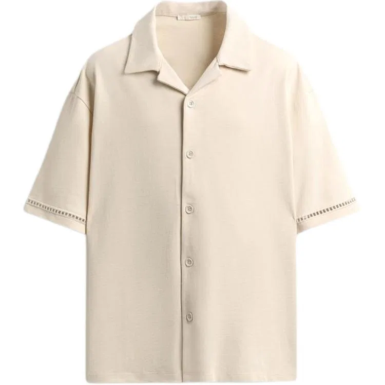 Мужская рубашка с кубинским воротником Frosted White ZARA, Frosted White