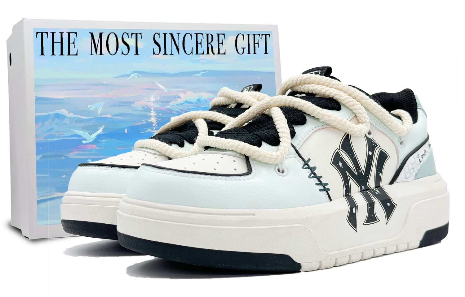 

Кроссовки MLB Chunky Liner Skateboarding Shoes Unisex Low-top Blue/white/black, голубой, Синий, Кроссовки MLB Chunky Liner Skateboarding Shoes Unisex Low-top Blue/white/black, голубой
