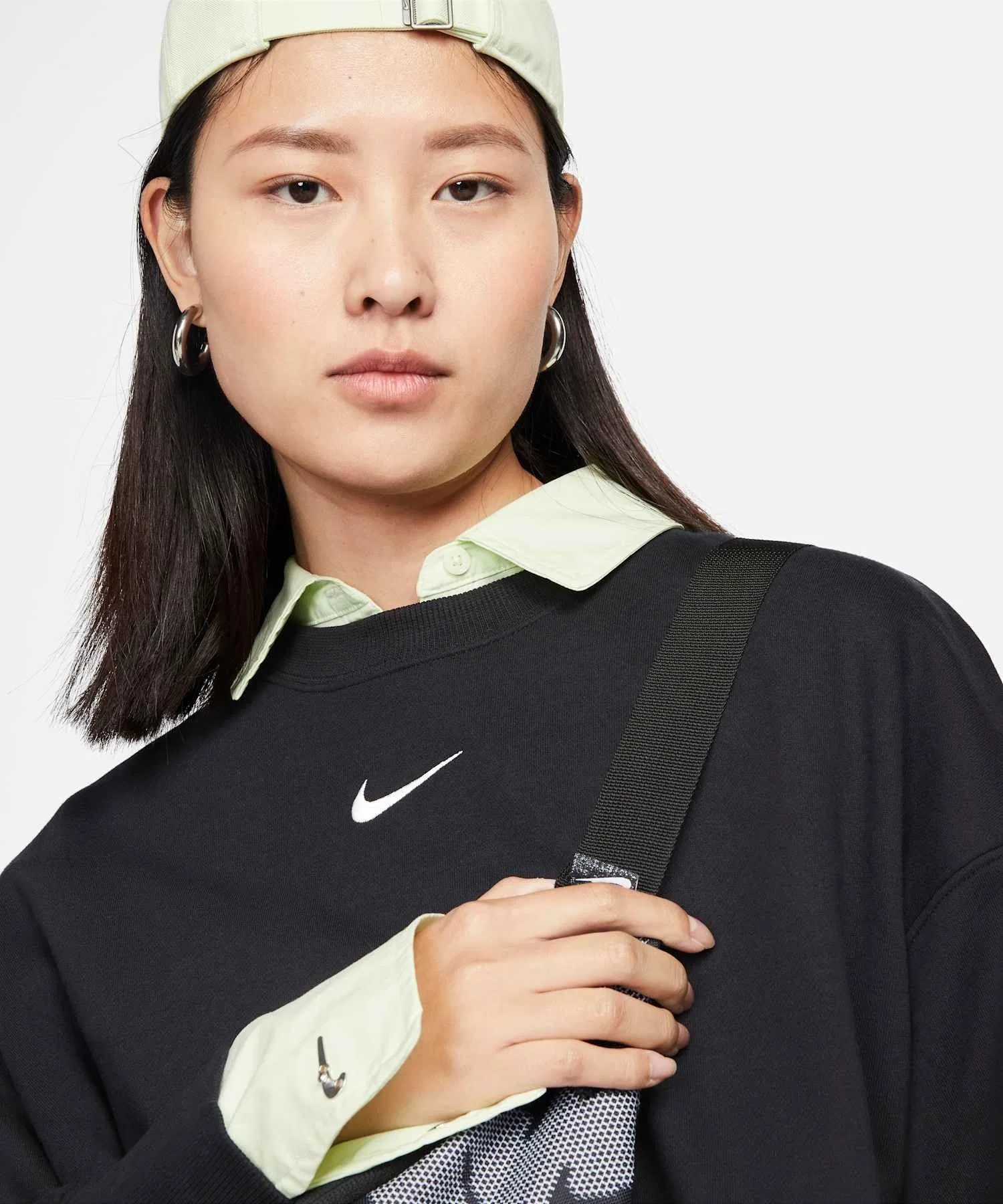 《В наличии комплект》 Женская толстовка Nike Sportswear Phoenix Fleece Over-Oversized Crewneck DQ5762-010, черная — фото 3