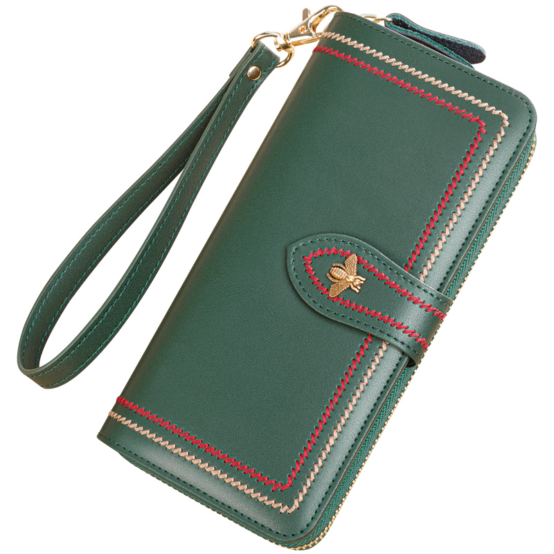 

Banyanu Женский бумажник из коровьей кожи, Jasper (Embroidered Version)-Anti-Skimming