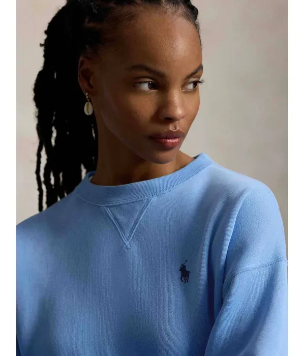 Толстовка loose fit Polo Ralph Lauren, небесно-голубой — фото 4