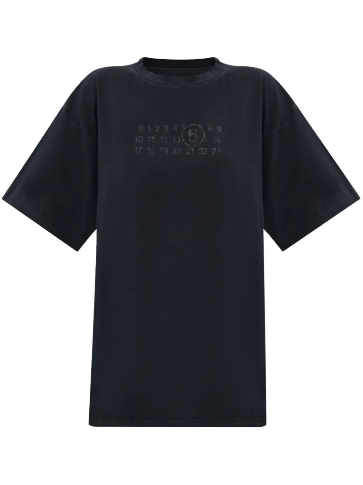 

Футболка хлопковая с принтом чисел MM6 Maison Margiela, черный
