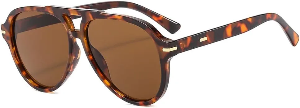 

Ретро овальные солнцезащитные очки для женщин и мужчин, винтажная оправа с двойной перемычкой, солнцезащитные очки с защитой от УФ-излучения UV400 LANGSER, 6