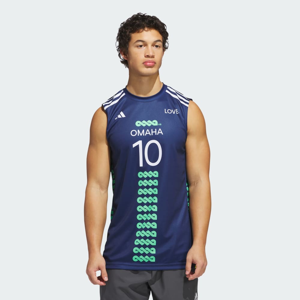 

Спортивный топ Adidas x LOVB Larson Sleeveless Jersey, цвет Team Navy/Green
