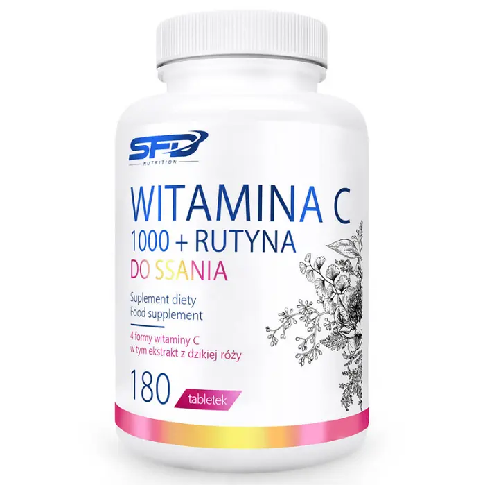 

SFD Witamina C 1000 + Rutyna Tabletki Do Ssania препарат, укрепляющий иммунитет и снижающий чувство усталости, 180 шт.