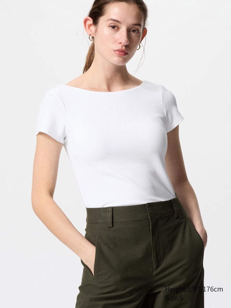 

Футболка с чашечками airism Uniqlo, цвет 00 белый