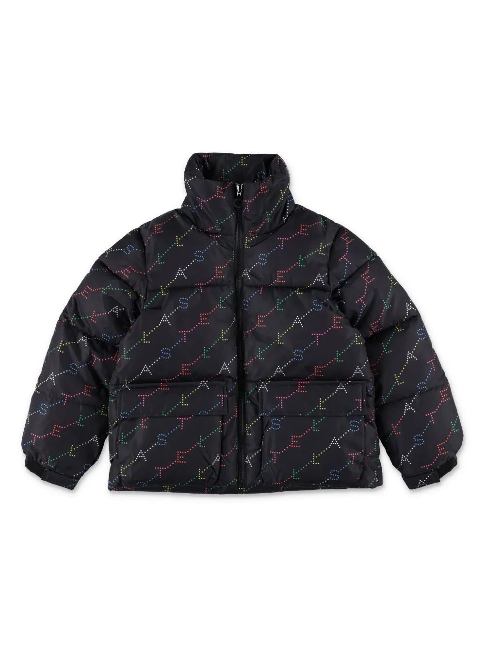 

Пуховик с логотипом Stella McCartney Kids, черный