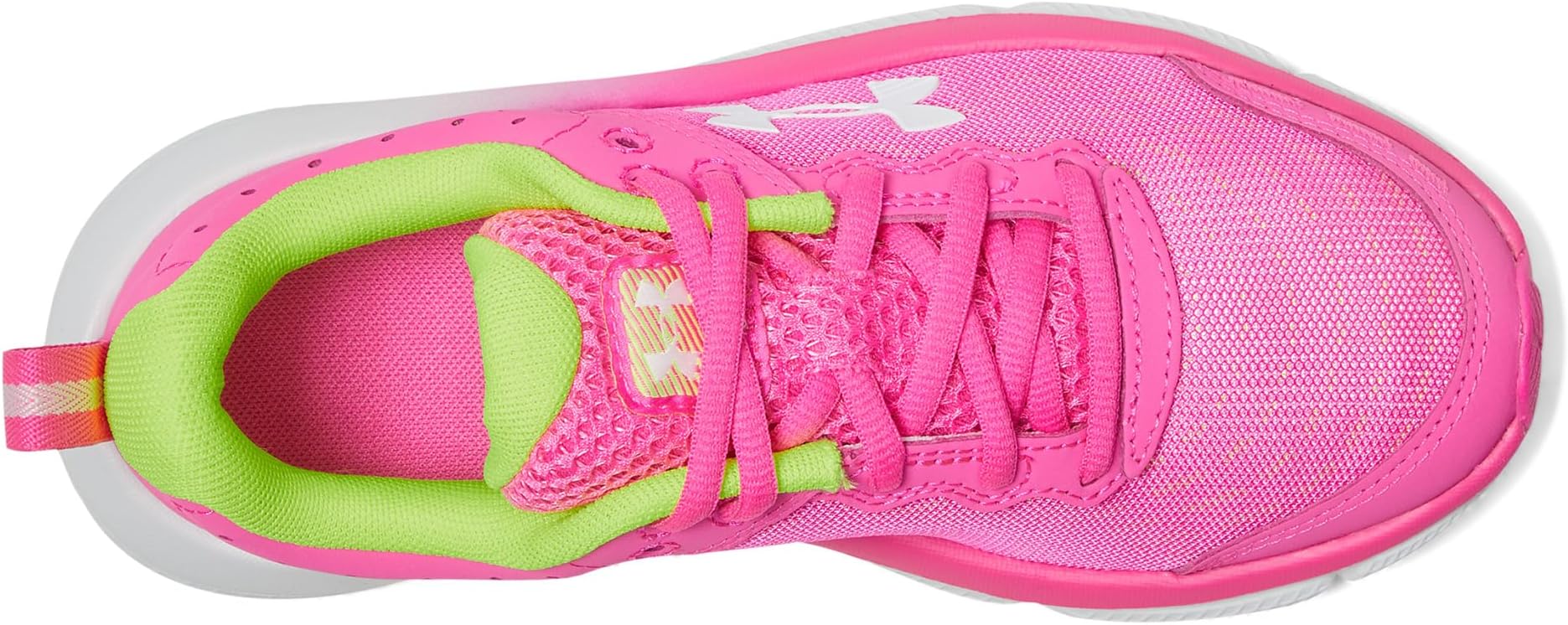Кроссовки Under Armour Kids Assert 10, цвет Rebel Pink/High Vis Yellow/White — фото 2
