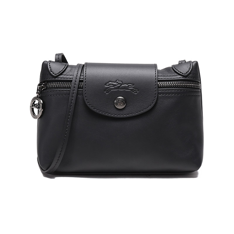 

Сумка через плечо Le Pliage Leather черная LONGCHAMP