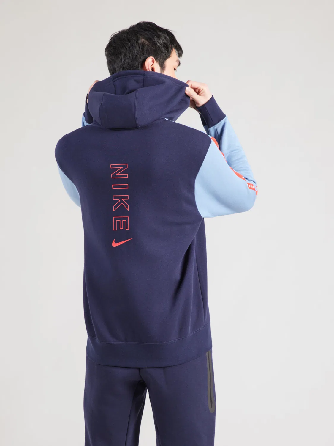 Толстовка на молнии Nike Sportswear, Navy/Light Blue — фото 4