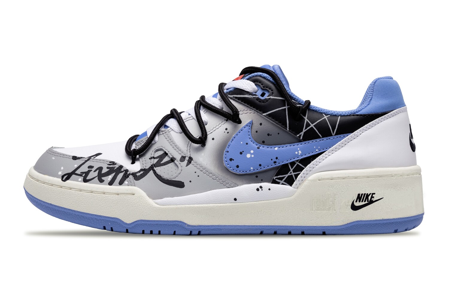 

Кроссовки Nike Full Force Skateboarding Shoes Men Low-top Blue/white/black/gray, синий/серый