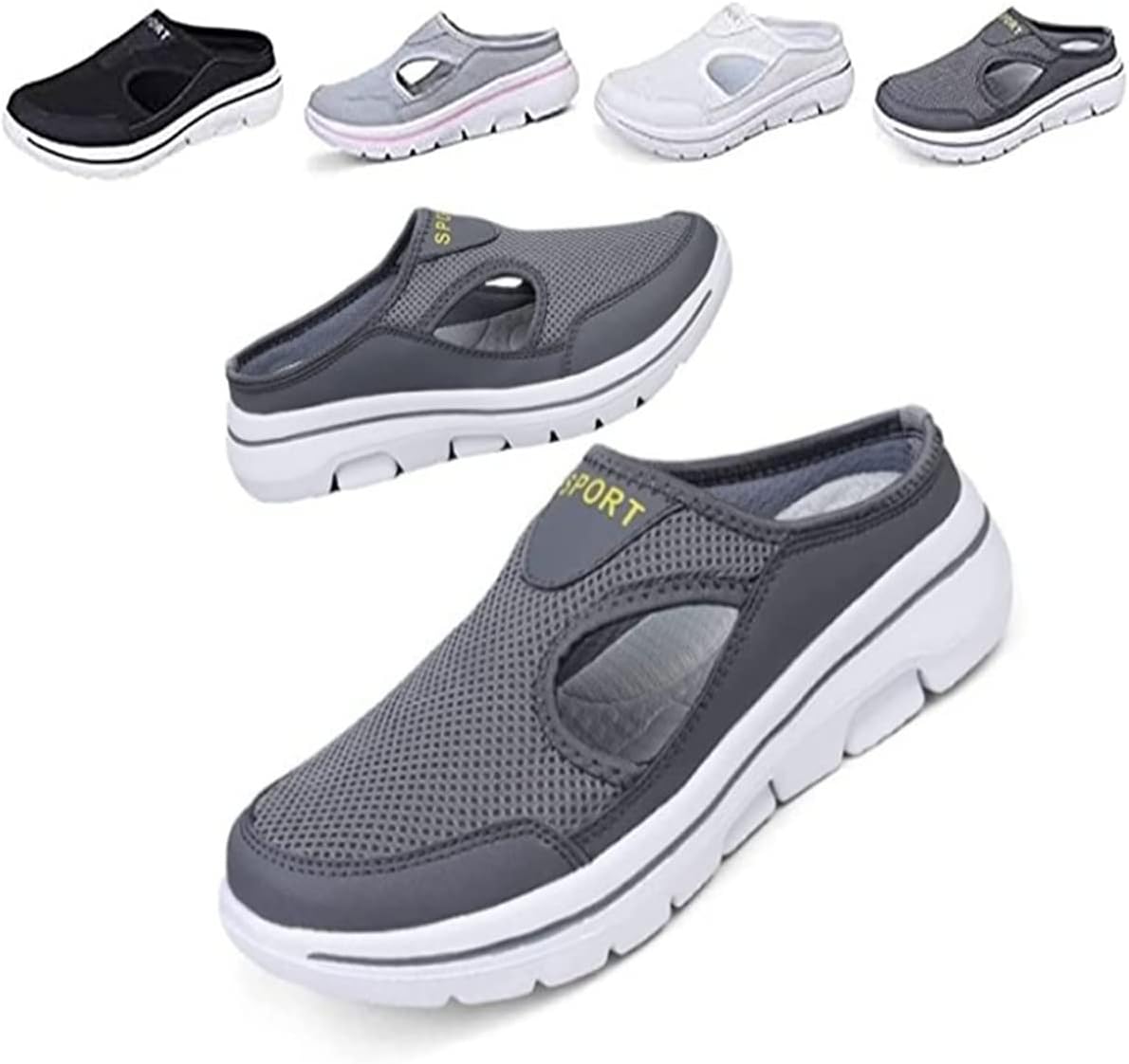 

Сандалии PURRL Meaboots, спортивные сандалии Meaboots, мужские удобные дышащие спортивные сандалии Meaboots с поддержкой, повседневные нескользящие ортопедические кроссовки, обувь для прогулок без шнурков, темно-серый