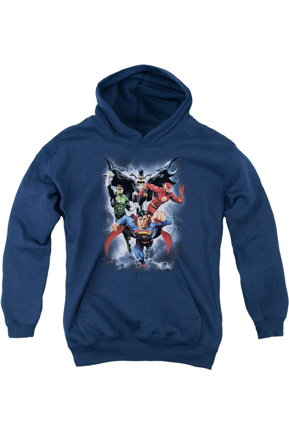 

Толстовка с капюшоном Justice League of America The Coming Storm для подростков Gildan, темно-синий