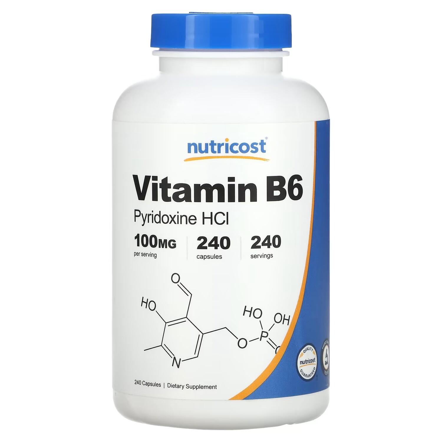 

Витамин B6 Nutricost 100 мг, 240 капсул