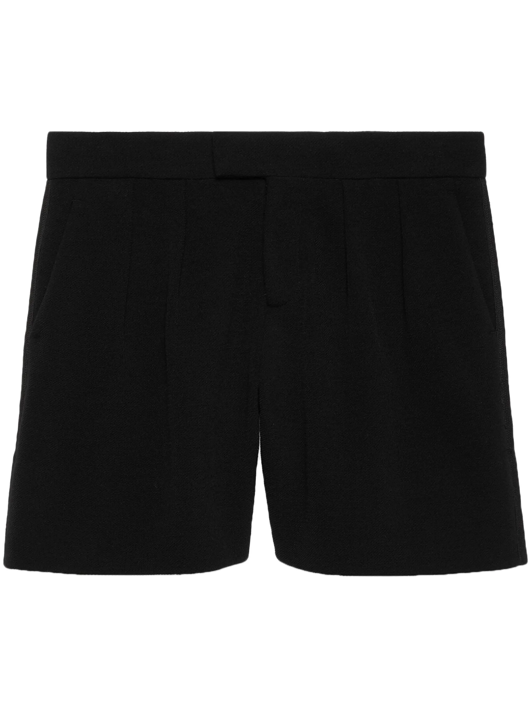 

Шерстяные шорты с логотипом Gucci, черный