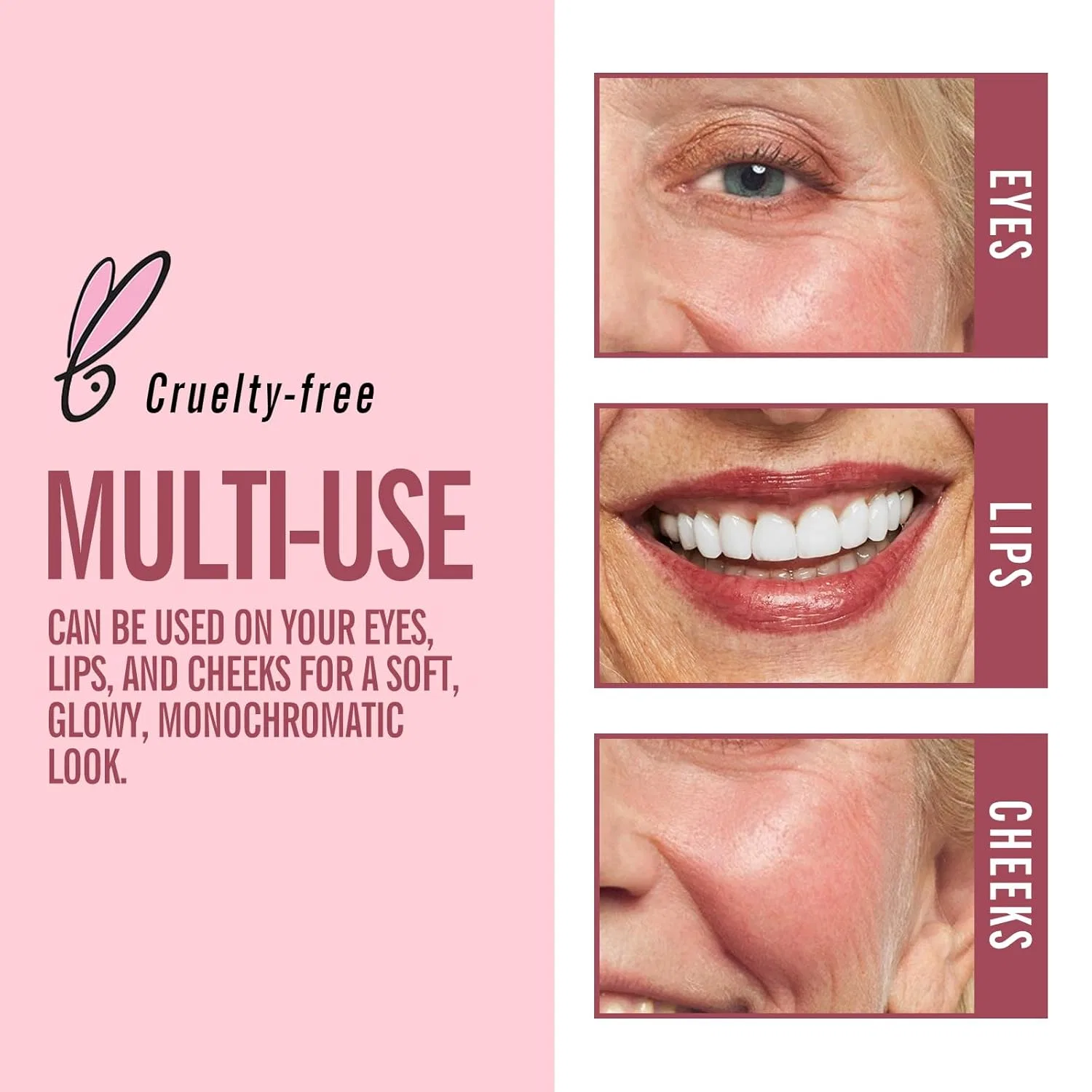 Многофункциональный стик KIMUSE Cream Blush Stick для румян, хайлайтера и контуринга (Luminous Bordeaux Trio) Kimuse, Luminous Bordeaux Trio — фото 4