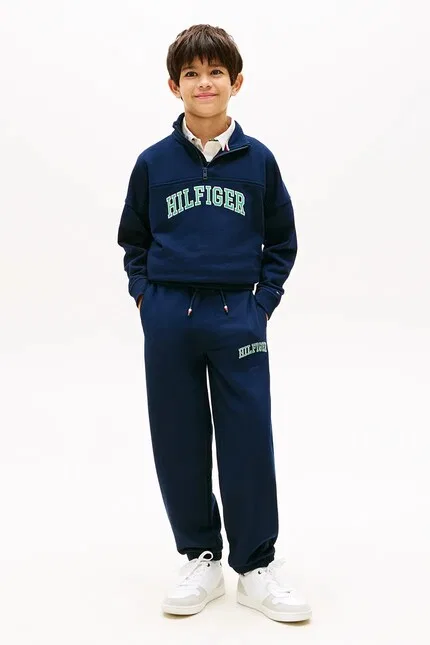 Джоггеры детские из хлопка Tommy Hilfiger, синий — фото 3