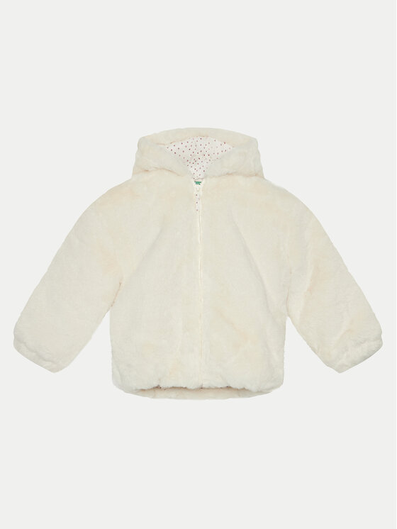 

Меховое пальто regular fit 2A4SGN03G United Colors Of Benetton, экрю