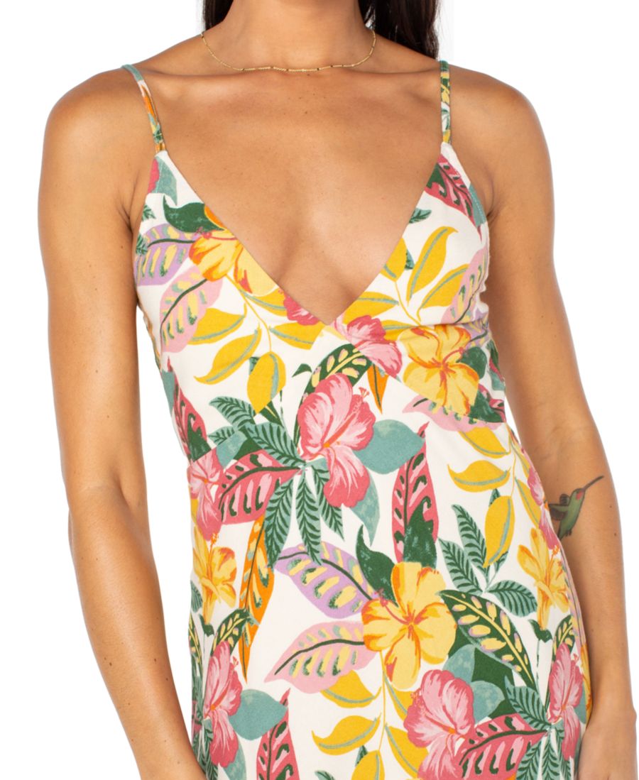 Детское длинное платье с цветочным принтом Lost Paradise Tie-Beck Roxy, Egret Sangria Tropics — фото 4