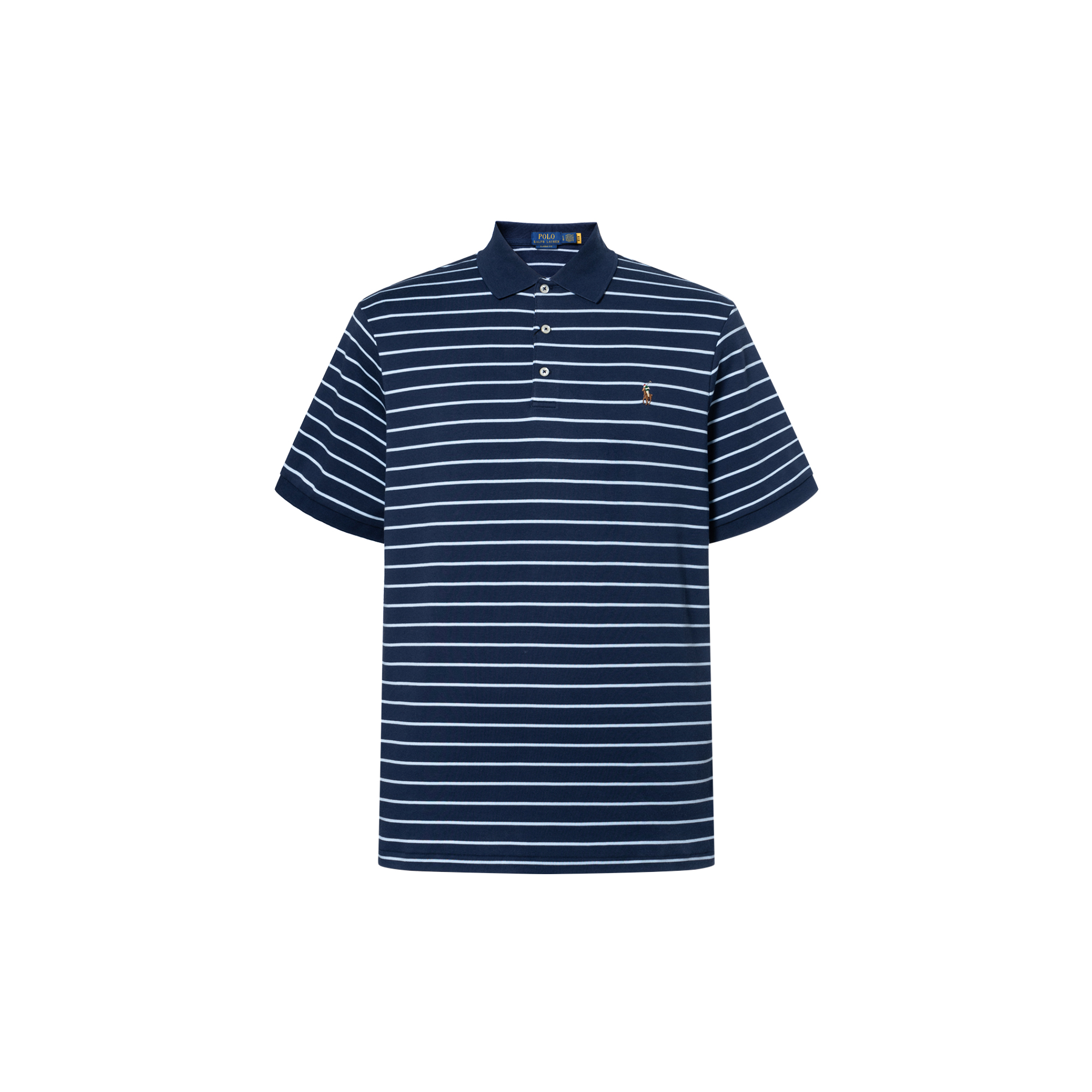 

Винтажная полосатая рубашка-поло Polo Ralph Lauren, синий