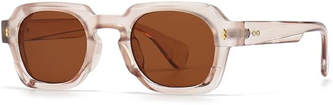 

зелено-коричневые ретро солнцезащитные очки для женщин с защитой от УФ-излучения UV400, квадратные солнцезащитные очки для мужчин, черные летние аксессуары для женщин WNCKSQ, Brown