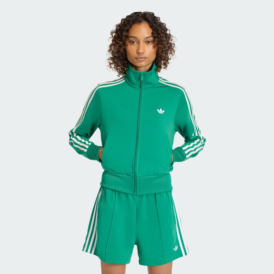 Толстовка с капюшоном на молнии ADIDAS ORIGINALS Firebird Classic, зеленый — фото 2
