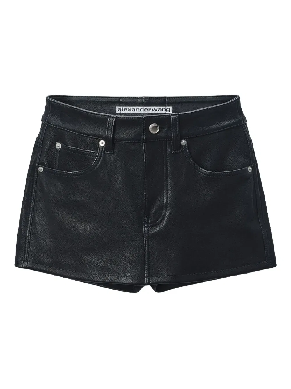 Мини-юбка из смесовой хлопковой ткани Alexander Wang, черный