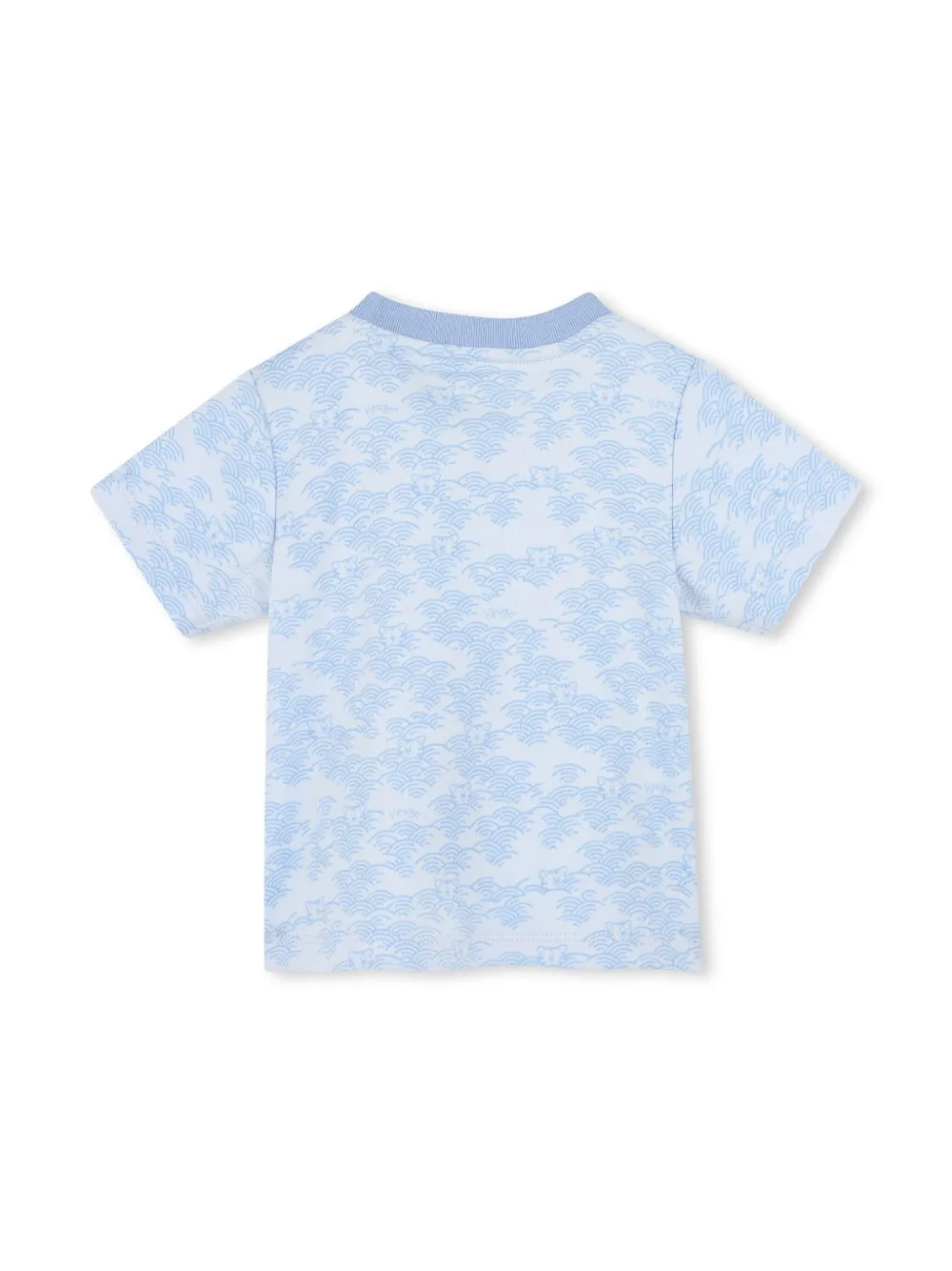 Комплект из футболки и шортов из органического хлопка Kenzo Kids, синий — фото 4