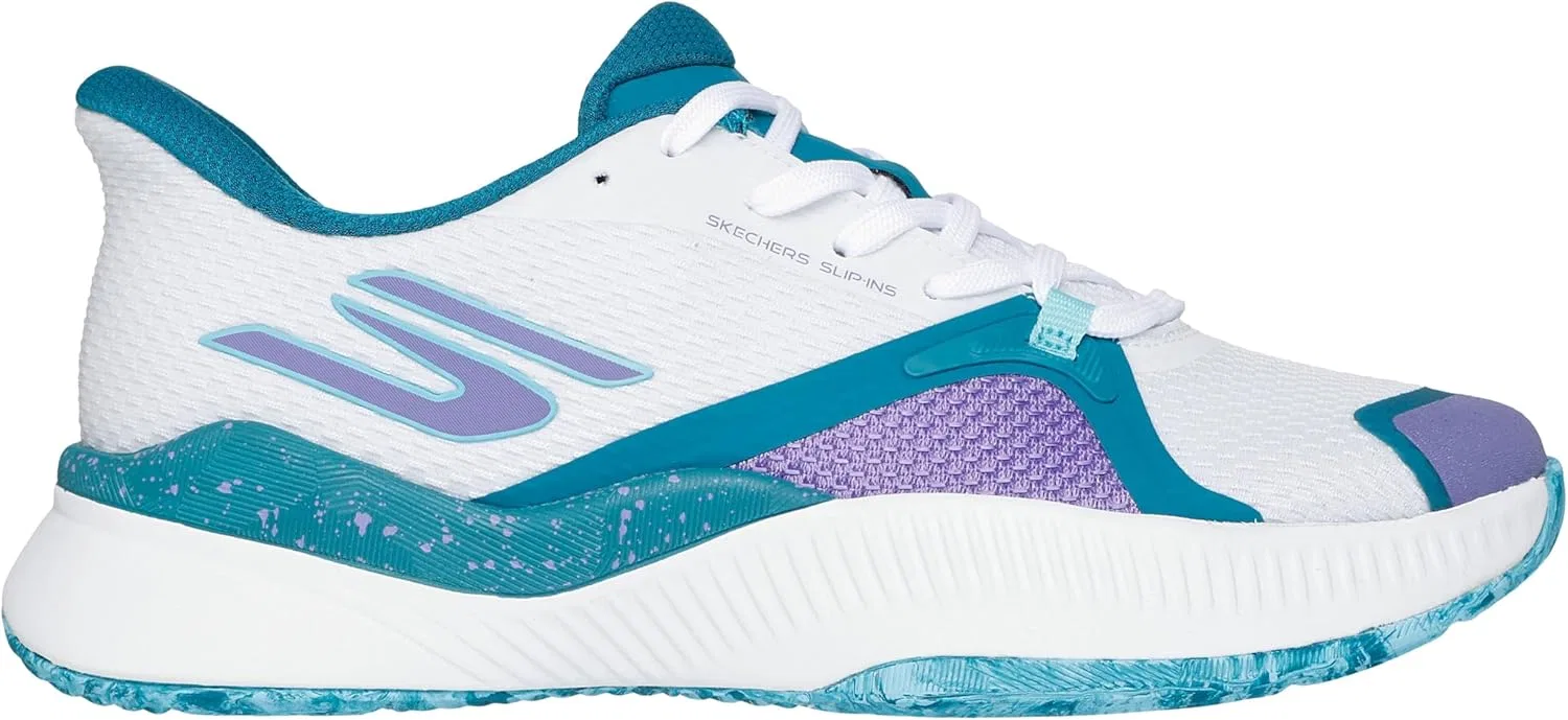Кроссовки для тенниса Skechers, White/Turquoise/Purple — фото 4