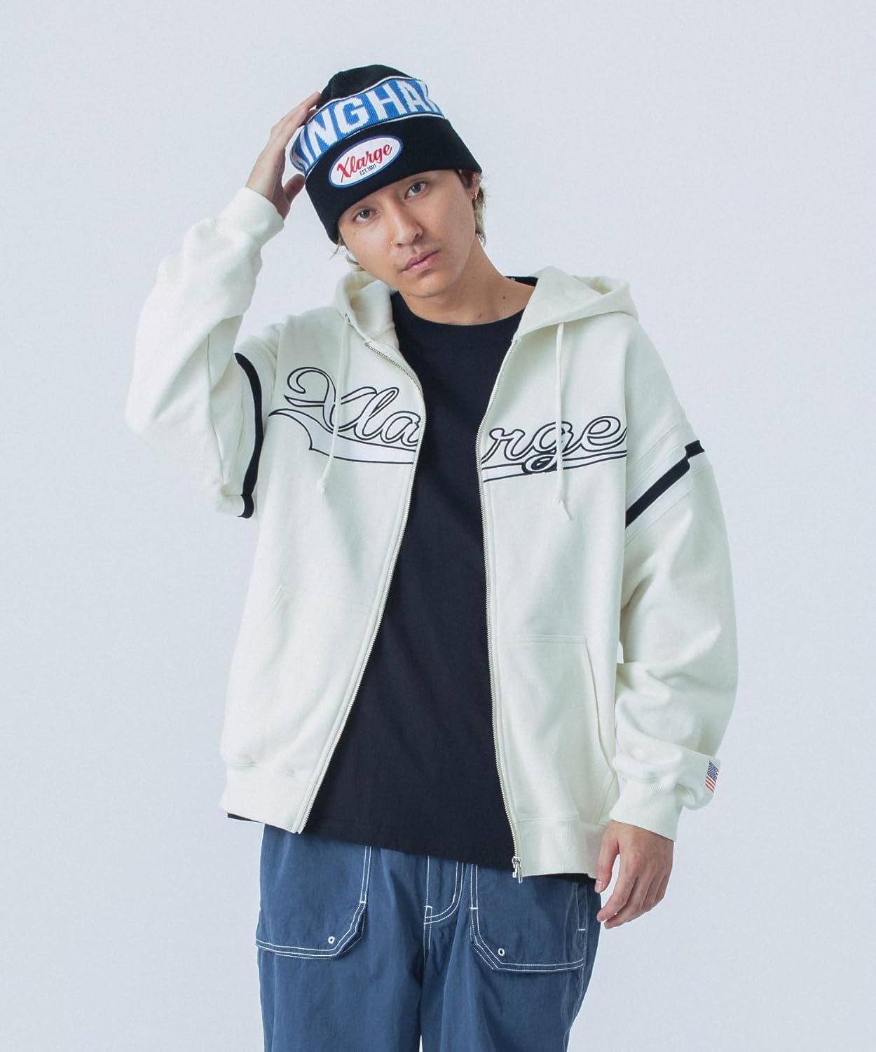 

Толстовка с капюшоном размера XLARGE, на молнии, мужская, светло-бежевый