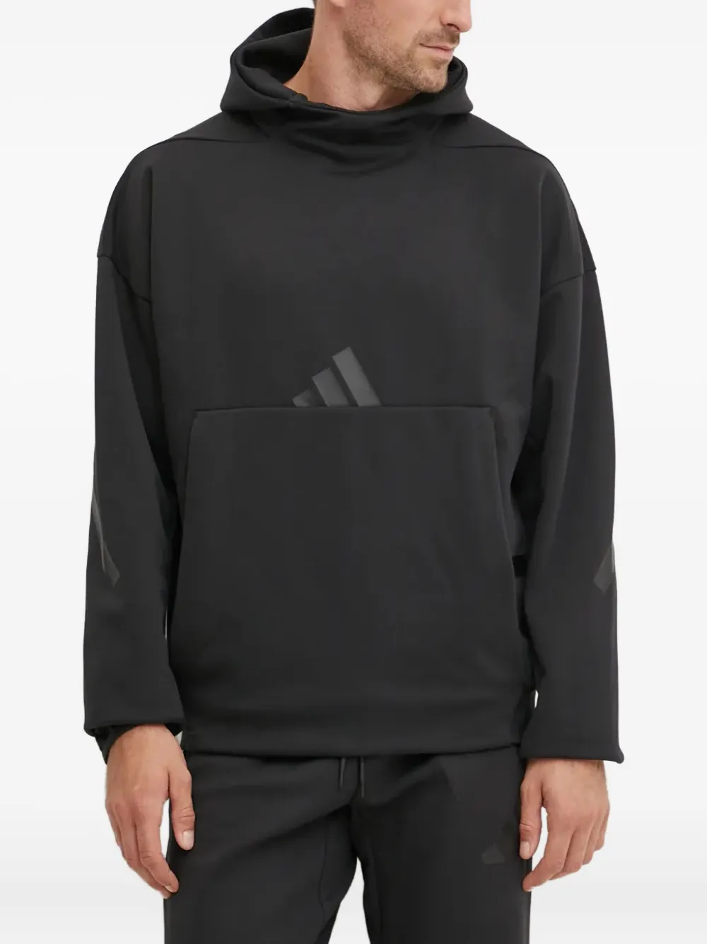 

Худи с логотипом и карманом-кенгуру adidas, черный