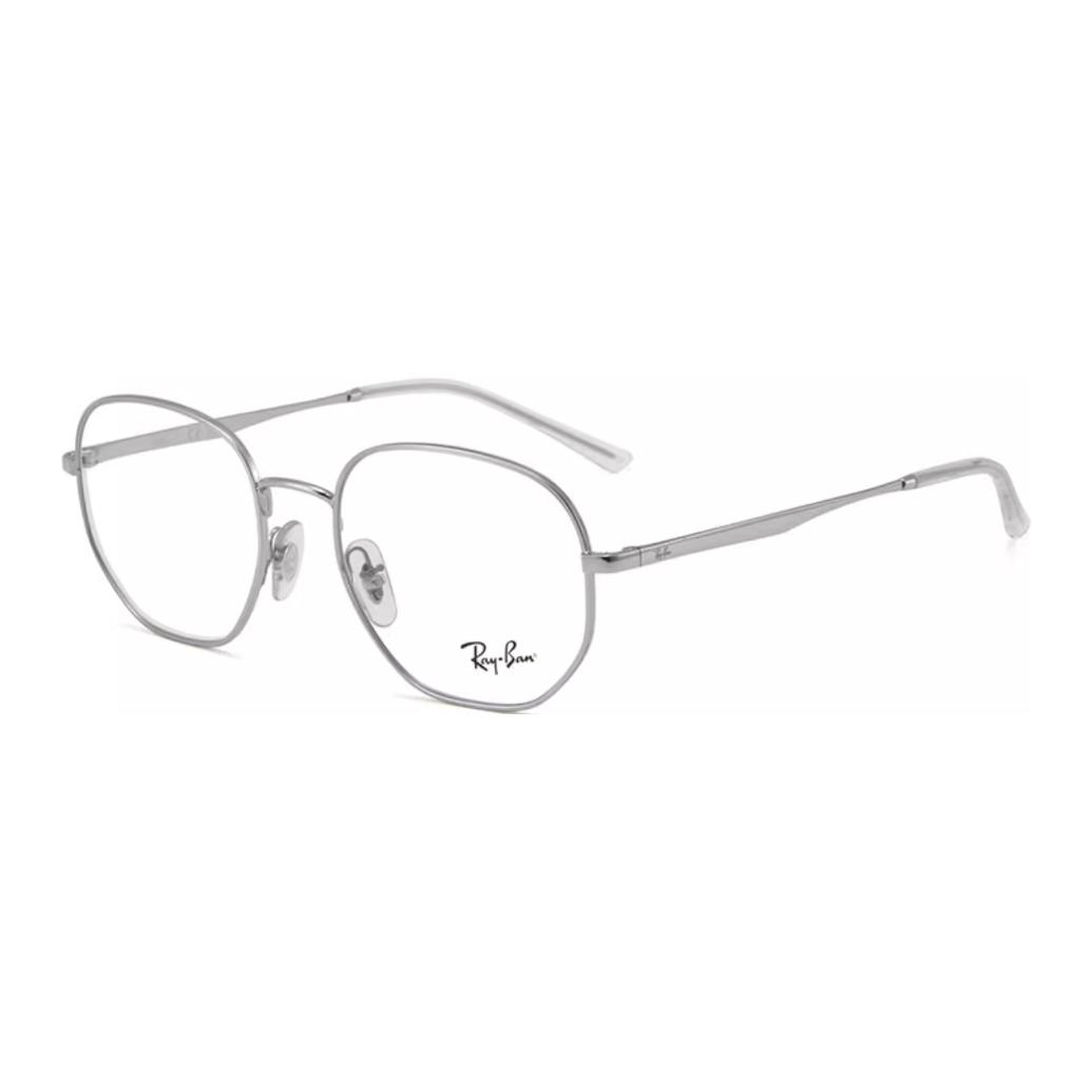 

RayBan Металлическая овальная оправа для очков унисекс серебристая, Silver