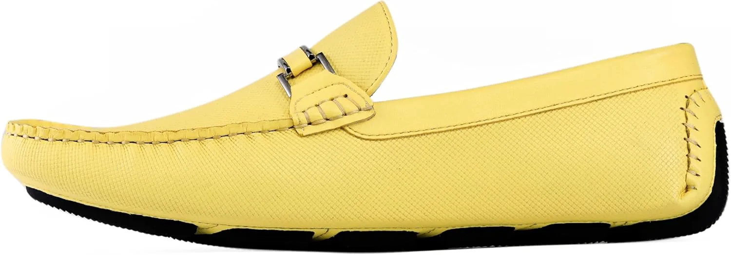 

Amali Cola - Мужские мокасины для вождения - Мужские слипоны, мокасины, обувь на выход - Водительские лоферы с подходящей по цвету пряжкой, желтый