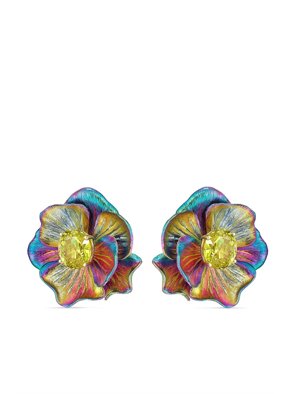

Серьги Rainbow Bloom из желтого золота с кварцем Anabela Chan, желтый