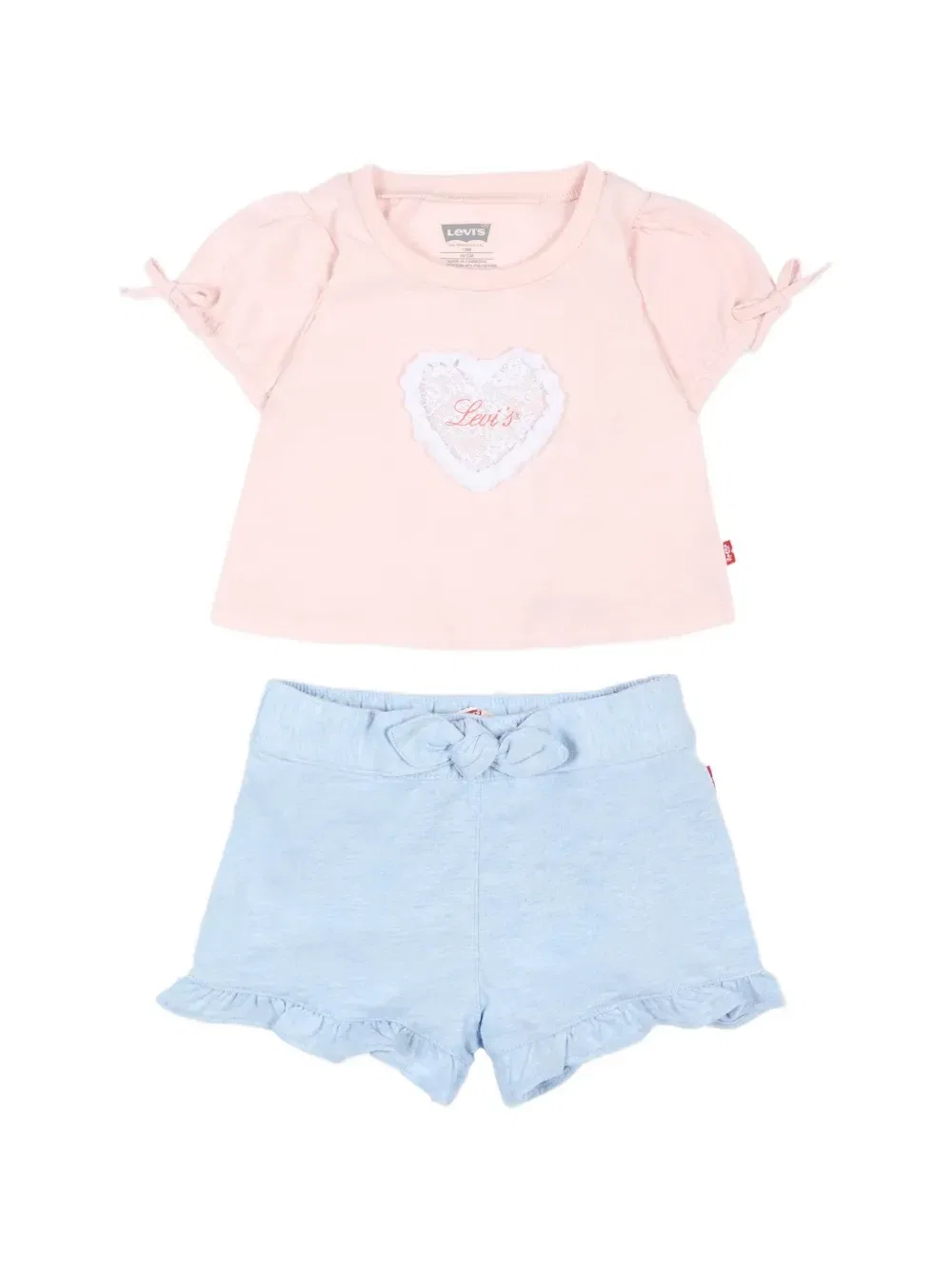 Детский комбинезон с аппликацией в виде сердца и оборками Levi's kids, розовый