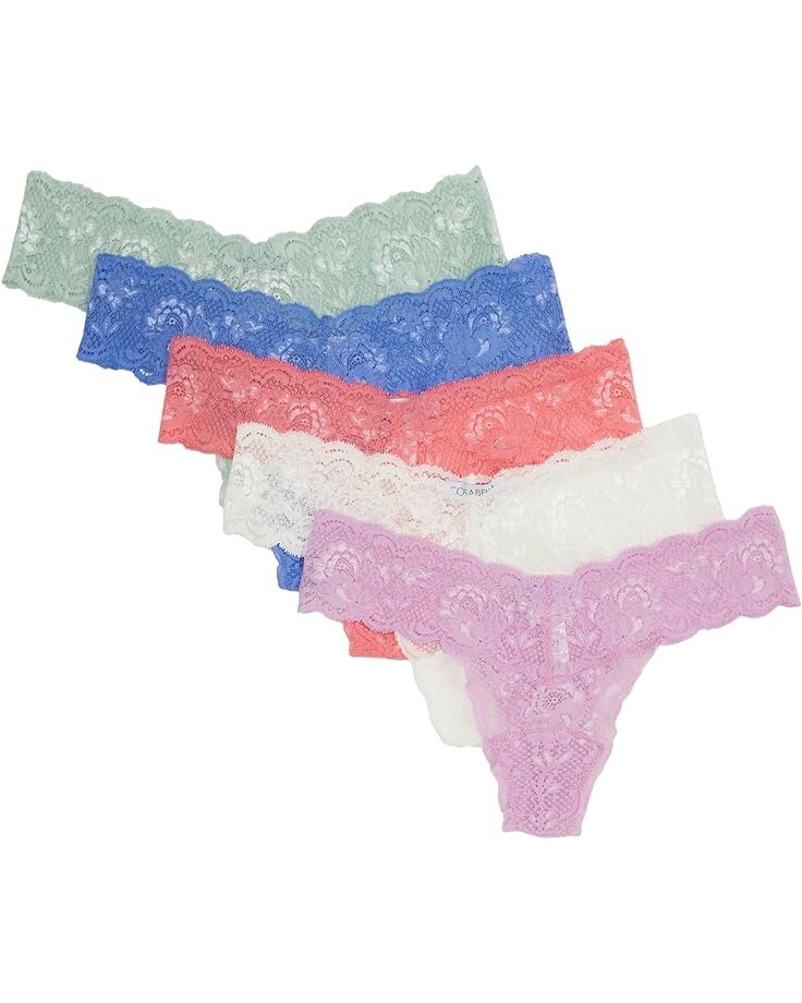 

Стринги Cosabella Never Say Never 5 Pack Lowrider Thong, цвет Vendu Verum Porbl Neela Moivo