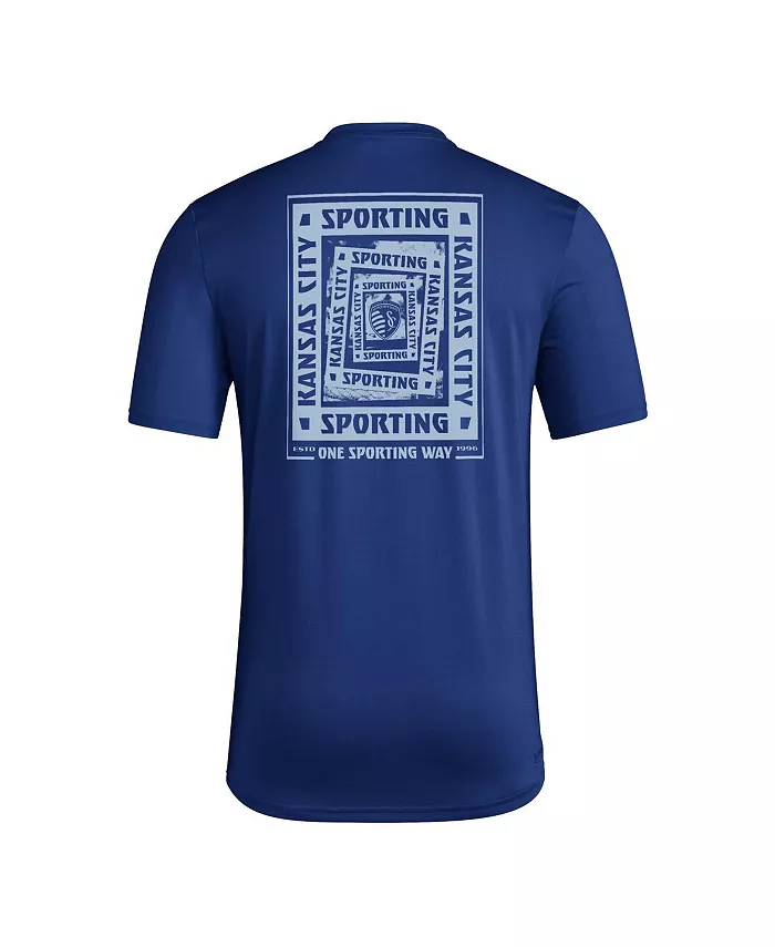Мужская футболка Sporting Kansas City Local Wrap в синем цвете adidas — фото 3