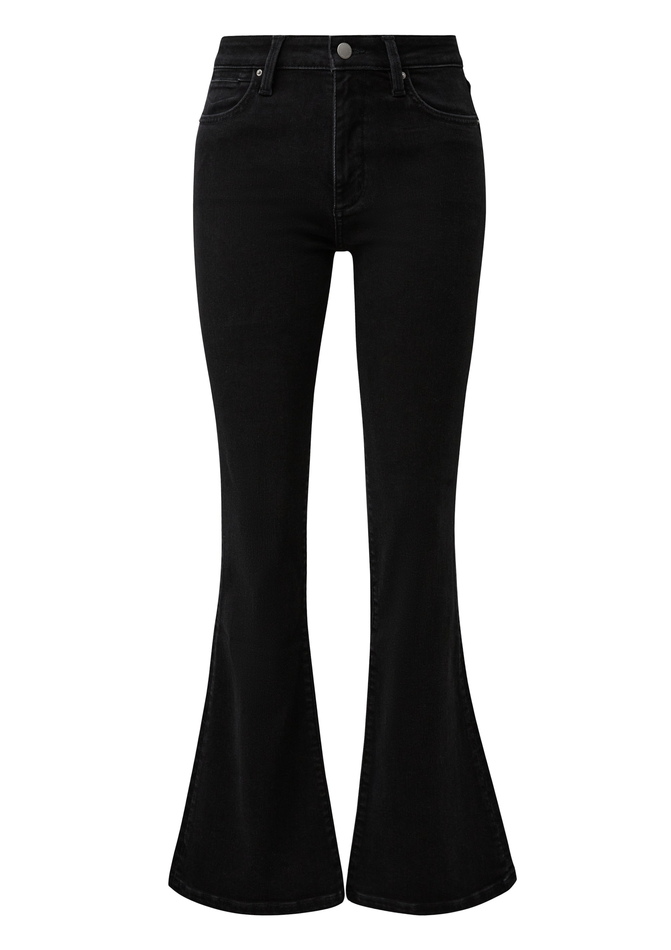 

QS Расклешенные джинсы 'Reena' в черном цвете